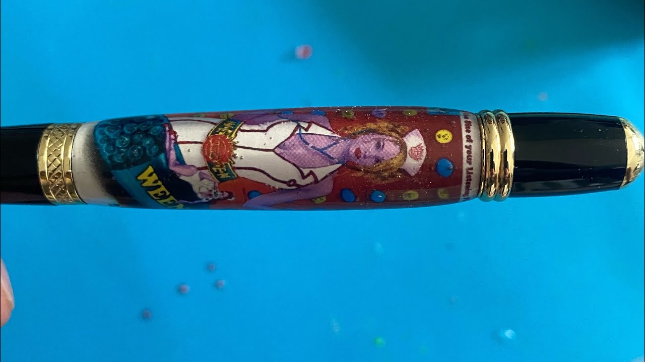 Prepping and casting a label tube in pen blank. Create your own pen label design.