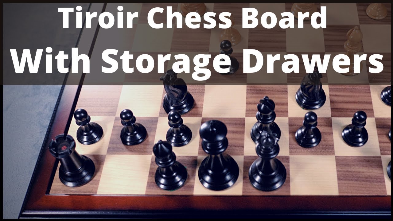 Walnut and Maple Classical Tiroir Chess Board with Storage Drawers - 2.25