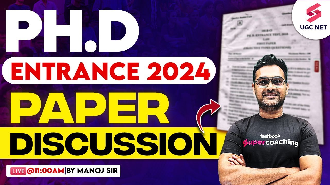 Ph.D Entrance Exam 2024 | Phd Entrance Exam Paper Discussion | Phd Entrance Paper 2024 By Manoj Sir