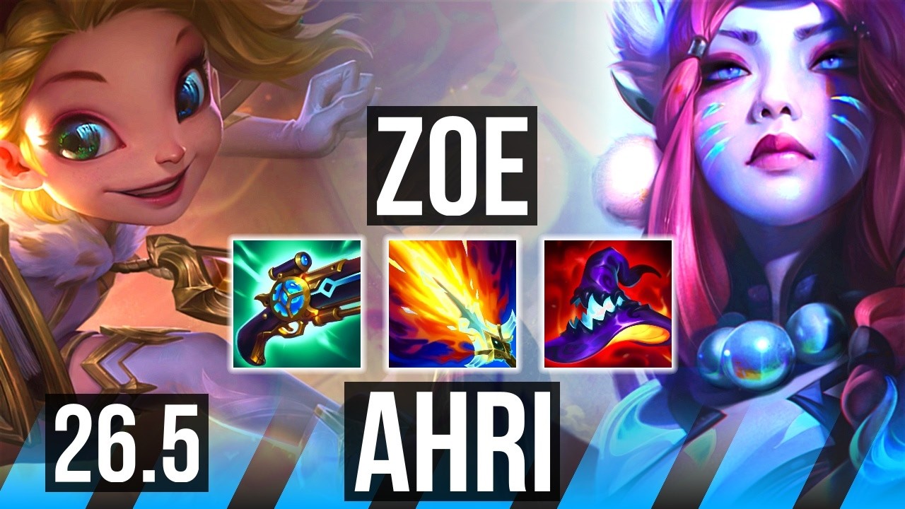 ZOE vs AHRI (MID) | Good KDA: 16/1/4, 49K damage | KR Diamond | 26.5