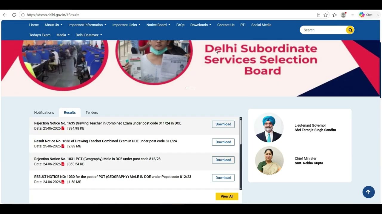 DSSSB LATEST UPDATE 06/26/2026, DSSSB NEW NOTICE 2026, DSSSB TEACHERS & OTHER RECRUITMENT