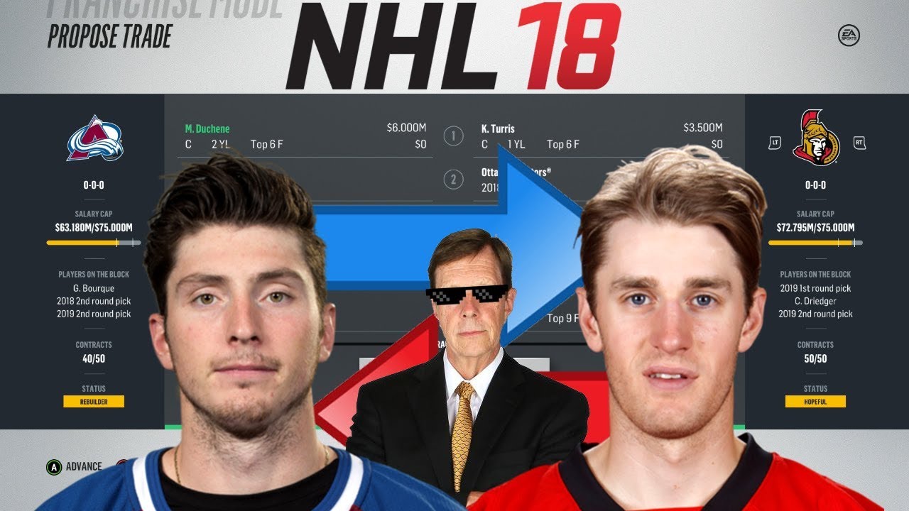 NHL 18 - DUCHENE FOR TURRIS 3 WAY TRADE SIMULATION