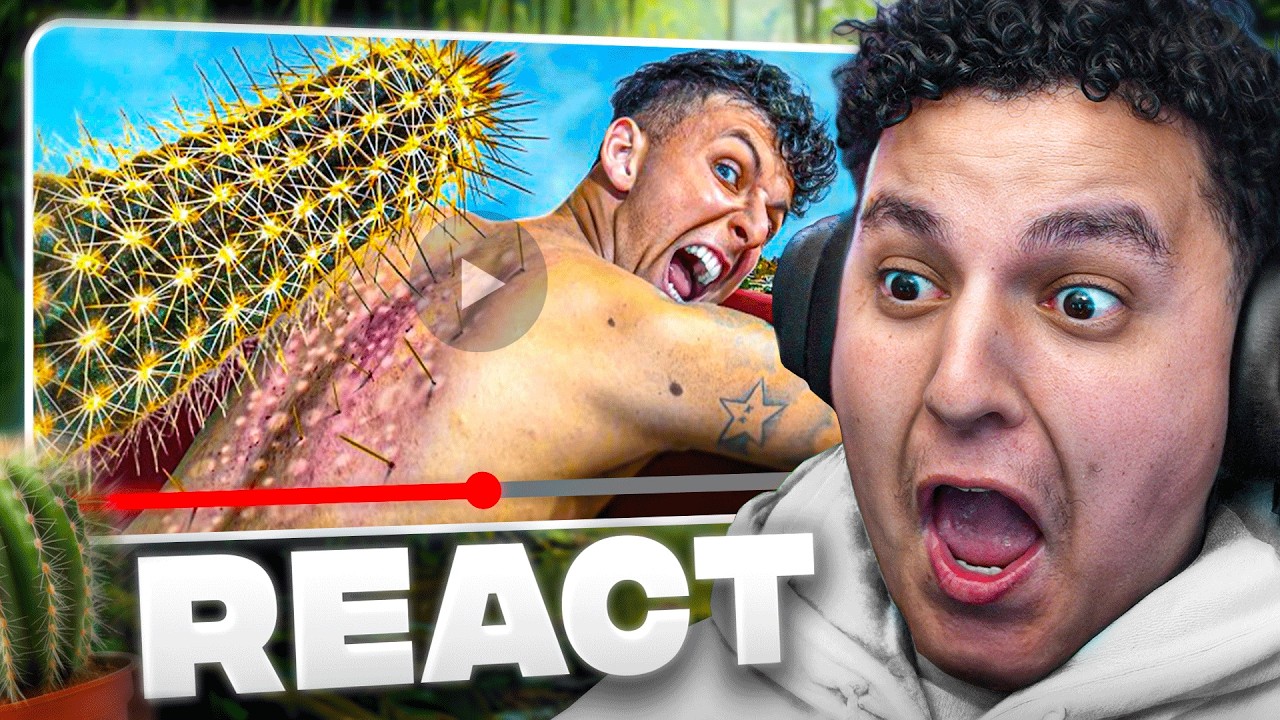 Il se met à POIL pour se faire PIQUER par des plantes 😭 (React vidéo youtube)