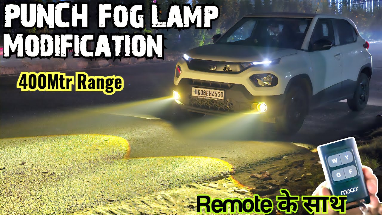 Tri Color FOG Lamp Installed In Tata PUNCH🔥MOCO Fog Lamp For Punch #punchmodification #foglamp 