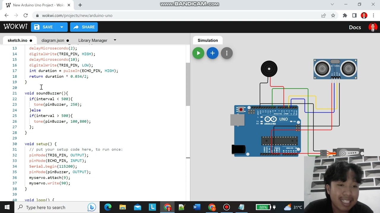 SIMULASI PALANG KERETA API OTOMATIS MENGGUNAKAN ARDUINO UNO DENGAN SIMULATOR WOKWI