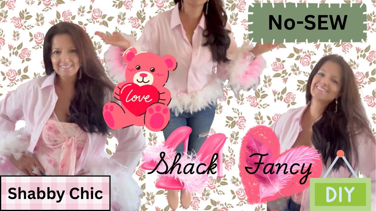 How to create a Shabby Chic Fancy top | Thrift Flip | NO Sew!