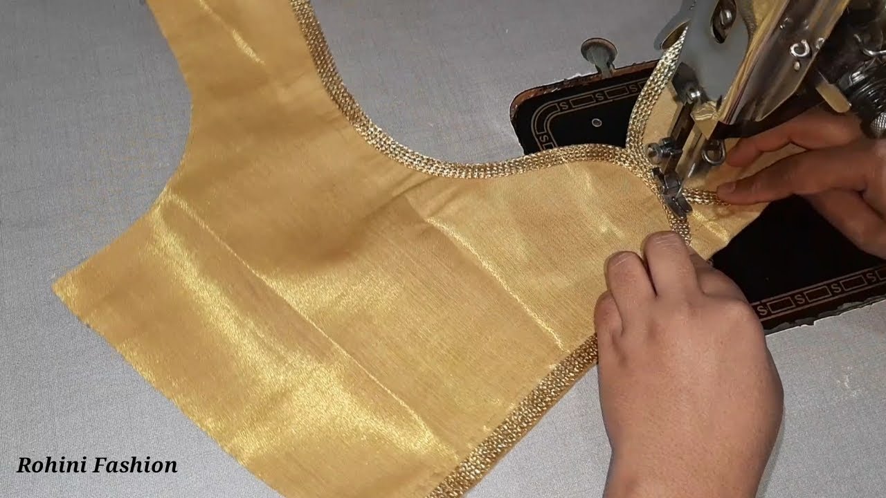Blouse lace design|Cutting and stitching back neck