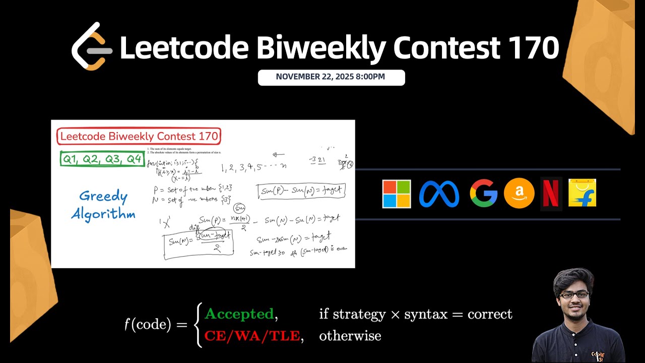 Leetcode Biweekly Contest 170 || Q1, Q2, Q3, Q4 || Жадный || Полное объяснение на C++ || Смотреть...