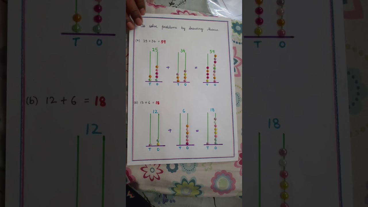 Addition and Subtraction project using Abacus - by 6 year's kid- Diya C Das.  I std