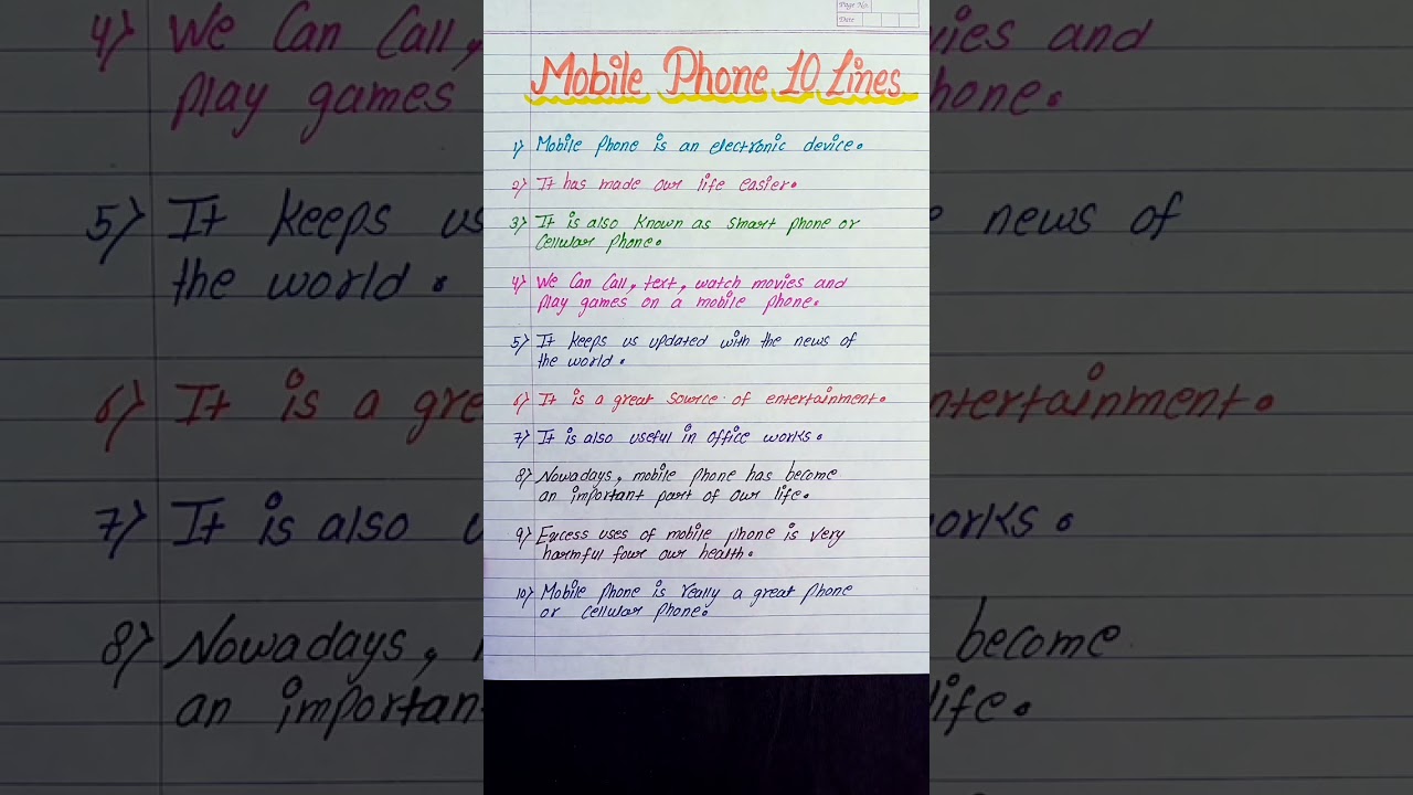 10 lines On Mobile Phone/Eassy On Mobile Phone/Eassy On Importance Of Mobile Phone/Eassy On Mobile l