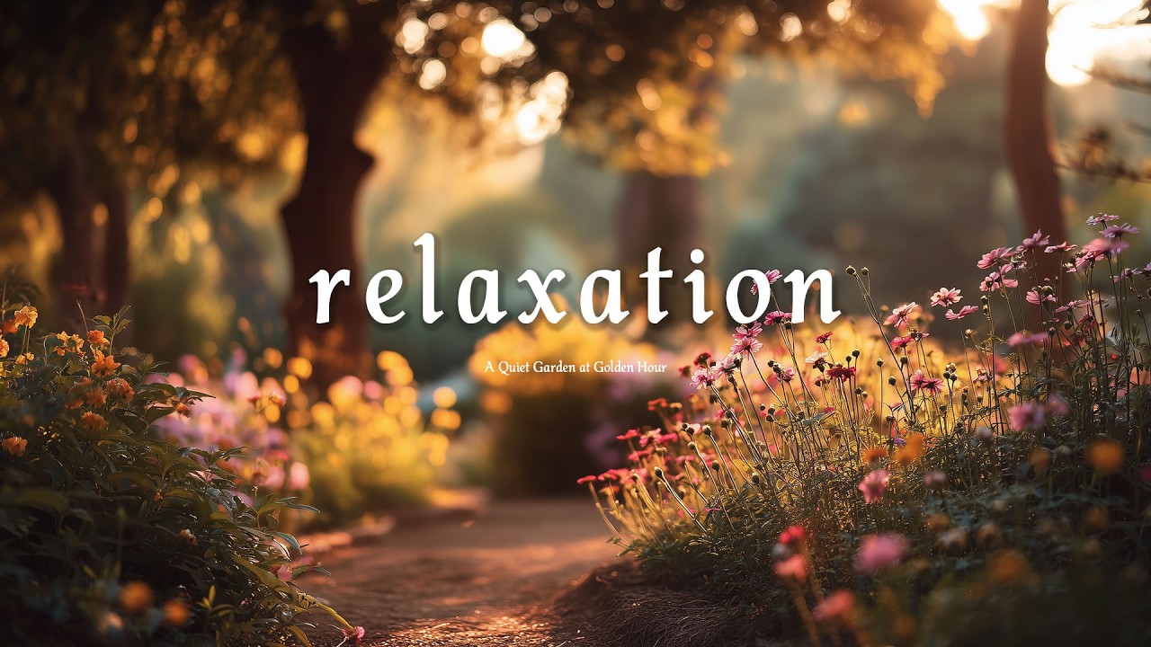 No Ads • A Quiet Garden at Golden Hour 🌿 Healing Piano for Deep Relaxation & Inner Peace | 1 Hour