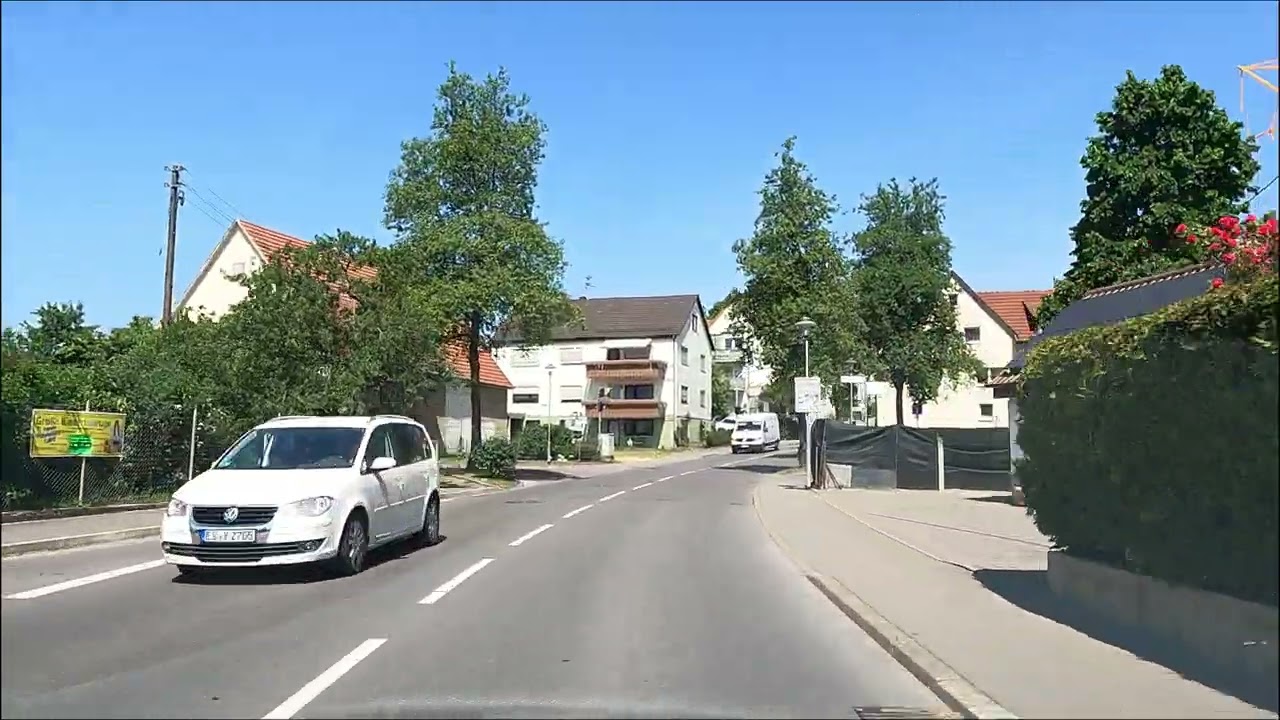 Driving KIRCHHEIM to PLOCHINGEN 🇩🇪 Germany 🇩🇪