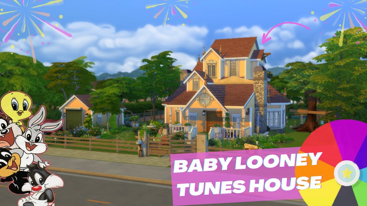 I Build a house for the BABY LOONEY TUNES // Sims 4 Build Challenge //  Wheel Challenge