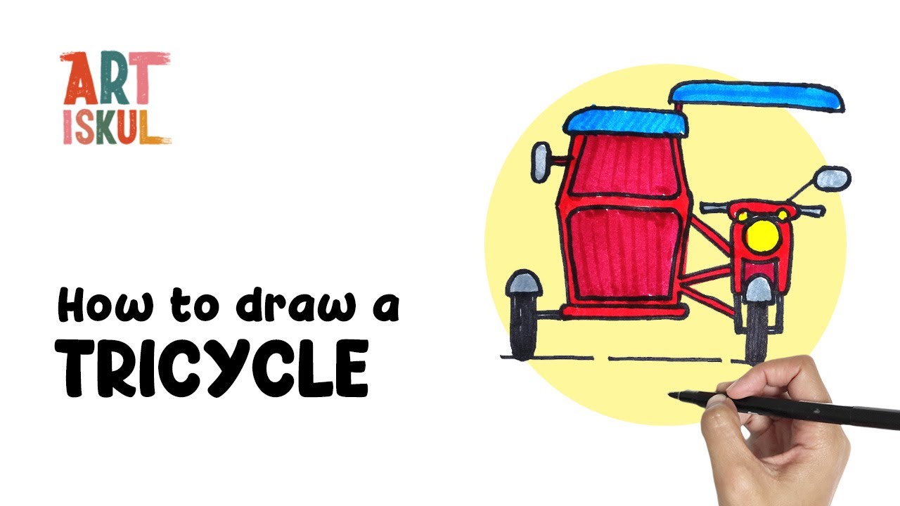 How to Draw a Tricycle | Easy and Simple Drawing Tutorial For Beginners