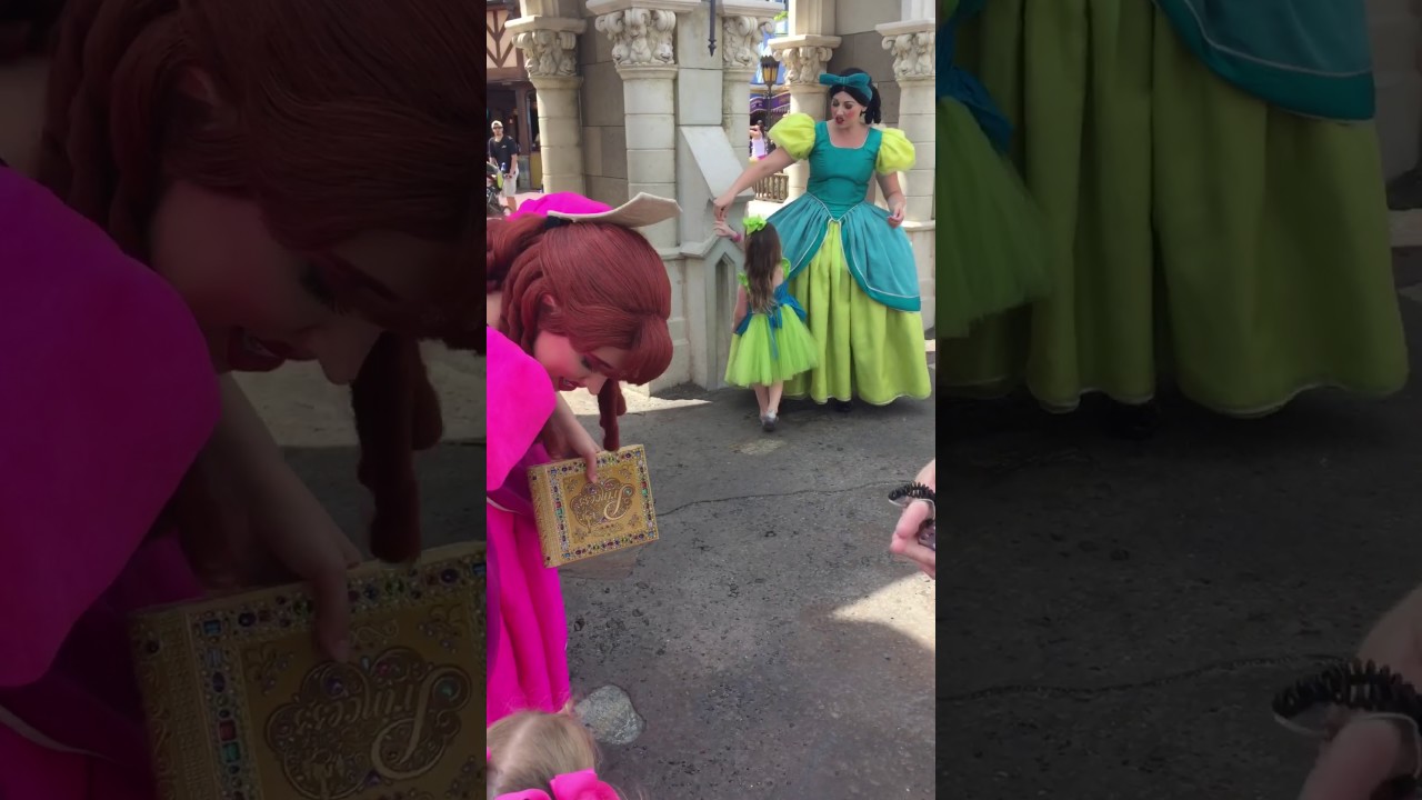 Meeting Cinderella's Stepsisters, Drizella & Anastasia at Magic Kingdom, Disney World. April 2017