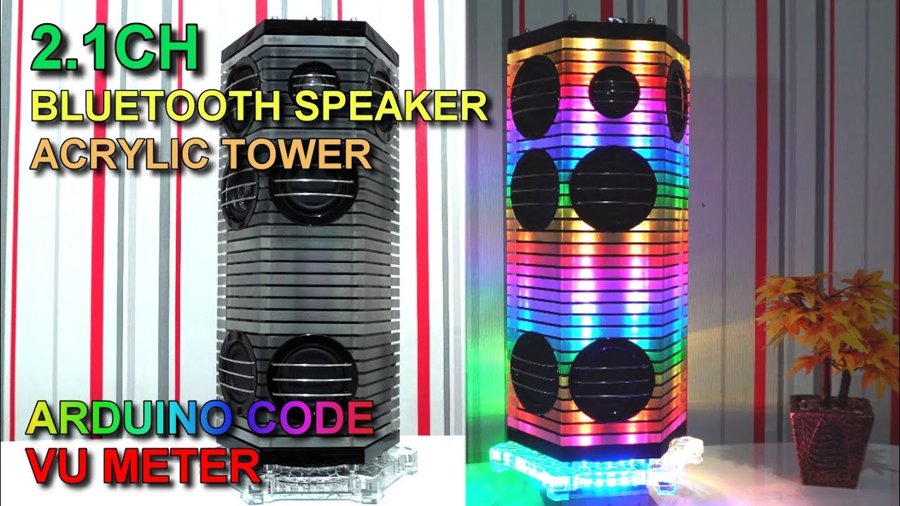Bluetooth Speaker | Acrylic Tower | VU Meter | Night Lamp #03