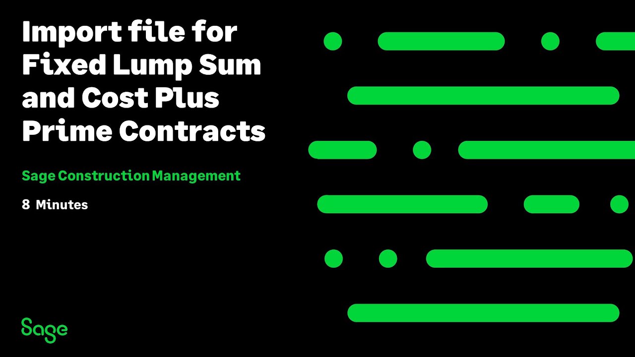 Sage Construction Management - Import File for FLS and Cost Plus Prime Contracts