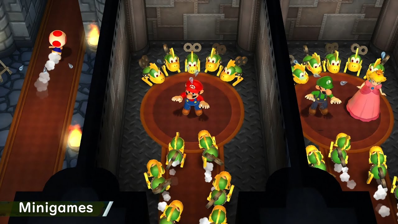Mario Party 9 Minigames Mario vs Luigi vs Peach vs Toad