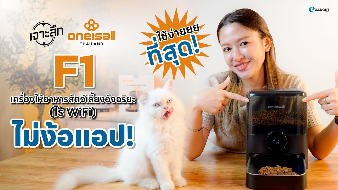 แมวเลิกหิวไปเลย! เครื่องให้อาหารแมว สุนัข อัตโนมัติ Oneisall F1 (ไม่ง้อแอป)
