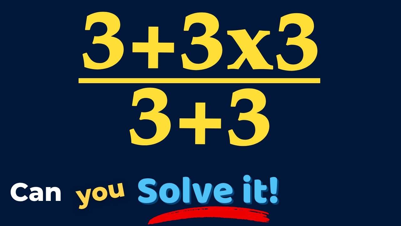 99% не справляются с этой простой математической задачей 🧠 3+3x3 / 3+3