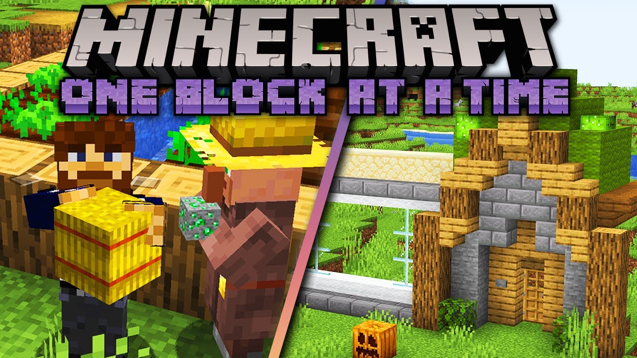 Я построил стартовый дом в апрельском обновлении Minecraft ▫ Minecraft: Один блок за раз [Эпизод 1]