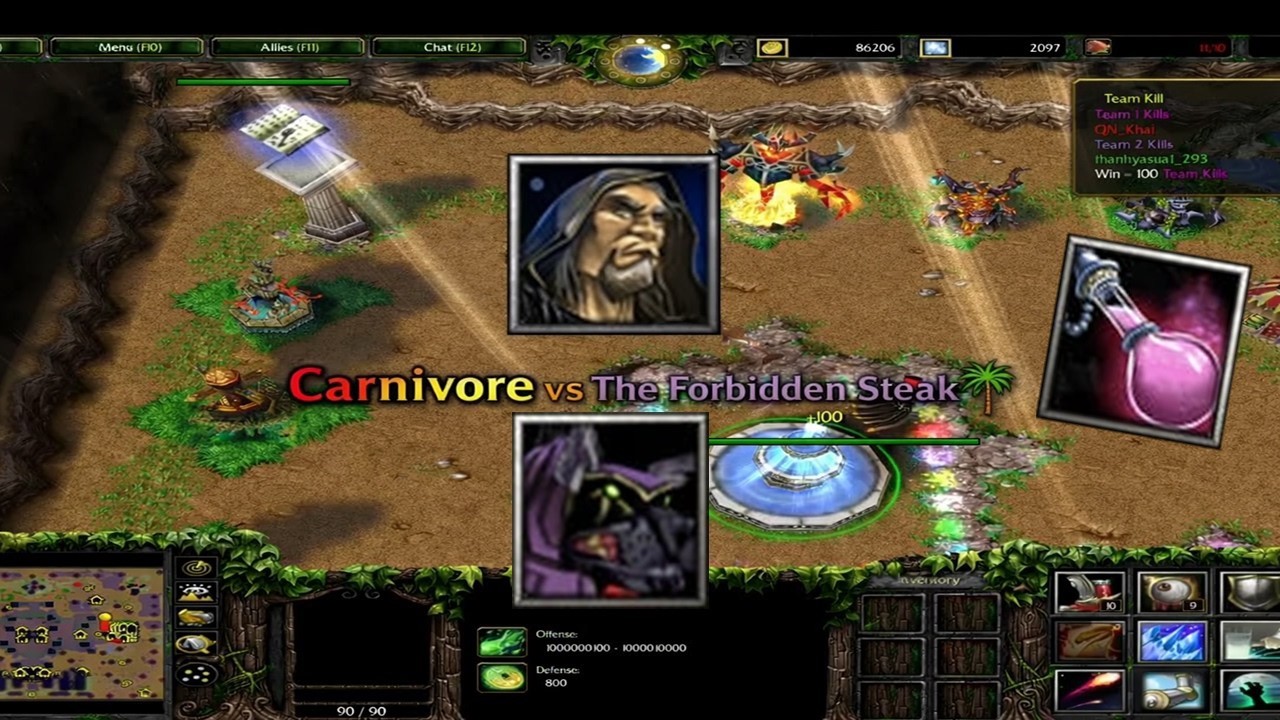 [Warcraft 3] — Legend Of Dragon v99 – Carnivore vs The Forbidden Steak 🌴→ #thanhyasua1 #4