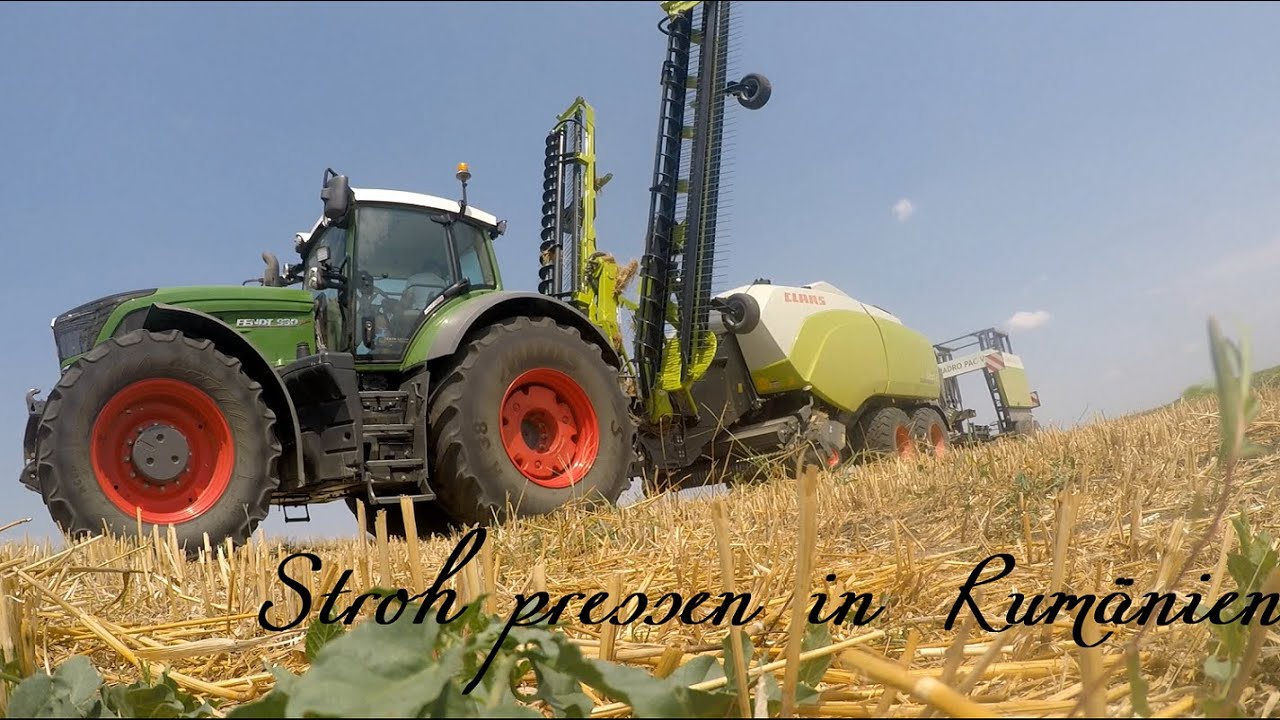 Stroh pressen in Rumänien | Fendt 942 & Fendt 930 | Krone HDP II & Claas Quadrant 5300 FC | LU-Bosch