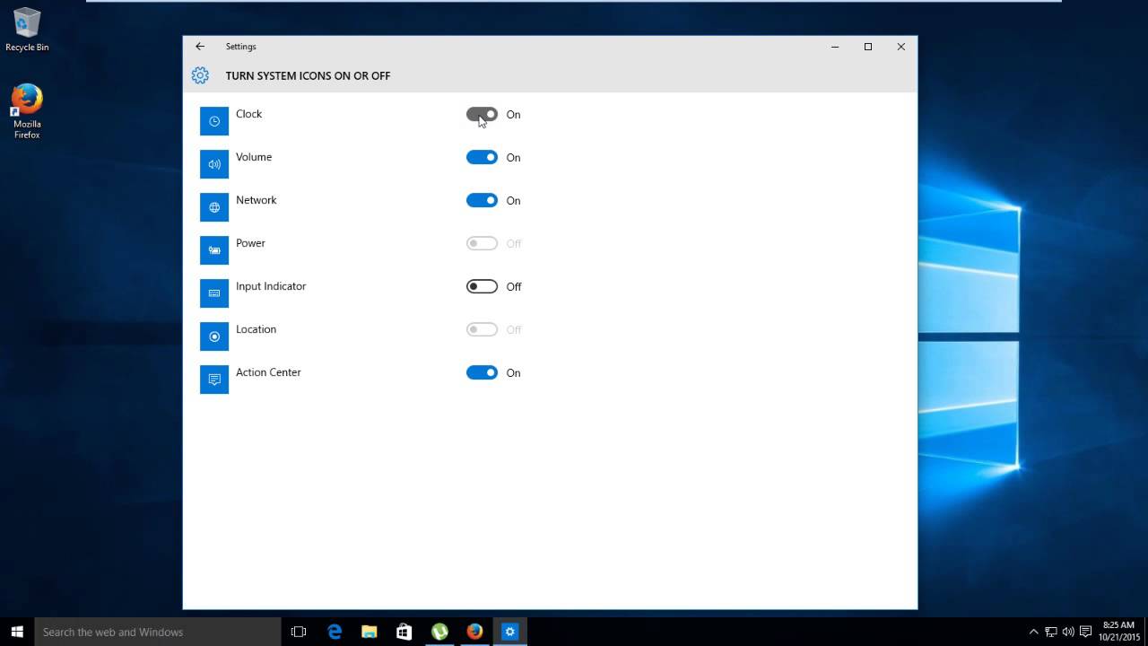 How to Remove /  Disable the Clock form the Windows 10 Taskbar