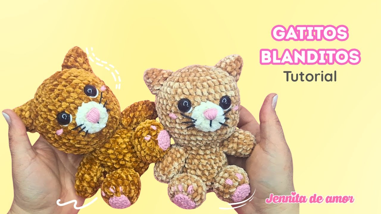 GATITOS BLANDITOS - Trabajemos con Chenille -Patrón en Video Español e Ingles