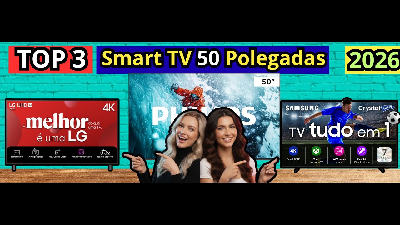 (NOVO)TOP 3 Smart TV 50 Polegadas Custo Beneficio de 2026-Comparação Smart TV 50 Polegadas