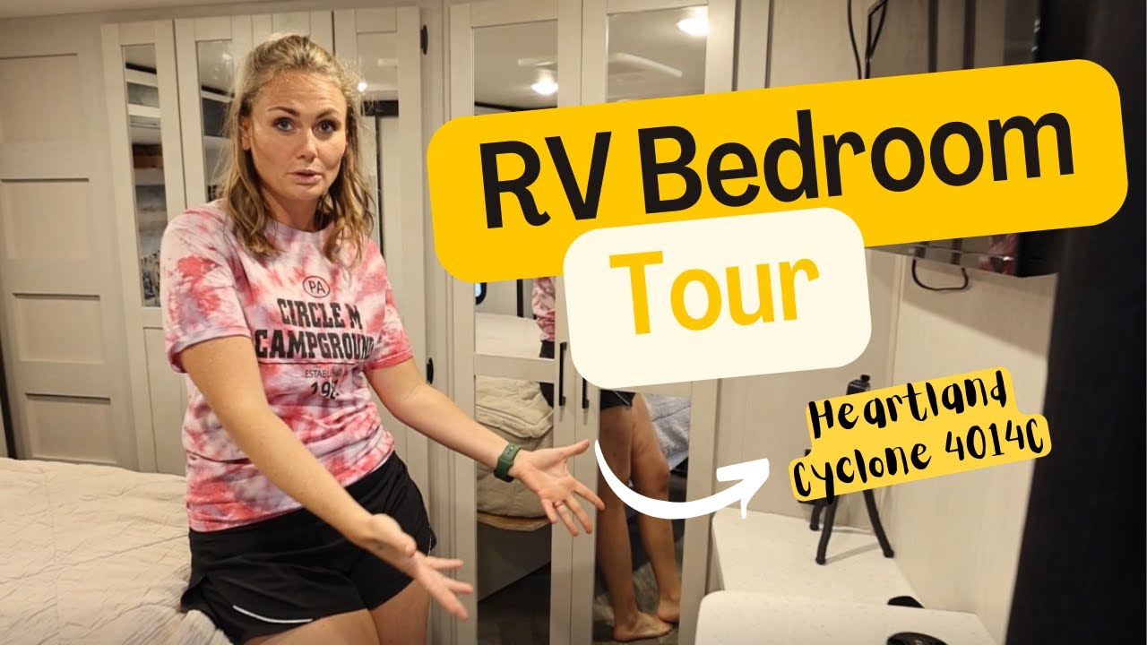 RV Bedroom Tour // RV Living // Heartland Cyclone 4014C