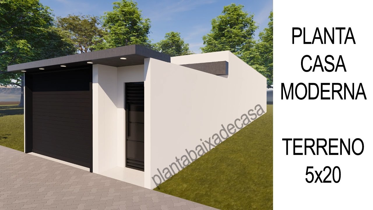 PLANTA DE CASA PEQUENA E MODERNA COM SUITE - TERRENO 5X20