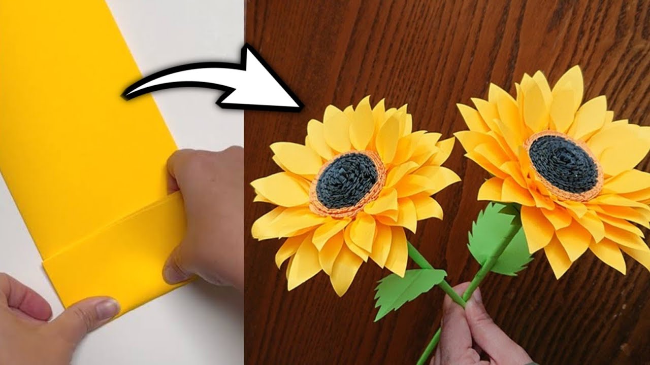 How To Make Realistic Sunflower With Paper || Origami Sunflower || Diy Paper Sunflower Making