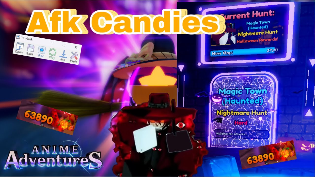 How to AFK Farm Candies in Halloween Event (10k+ Overnight) || Anime Adventures