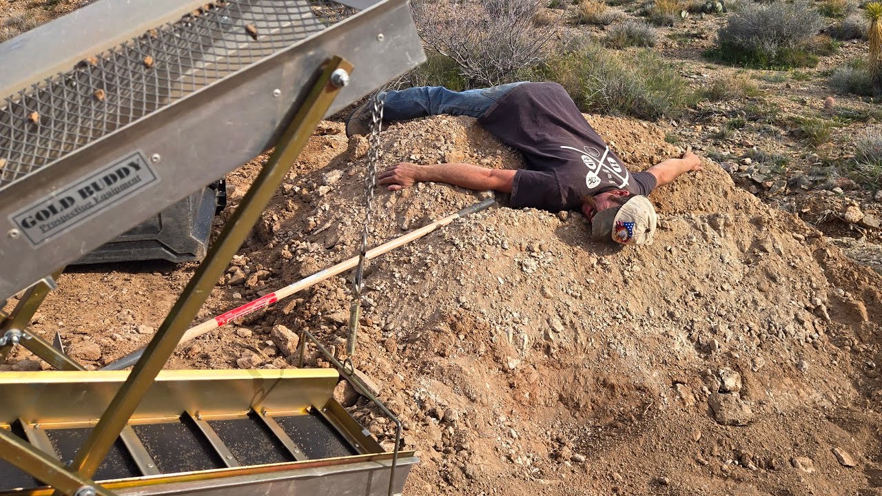 Gold panning and dry washing for gold in the Arizona desert