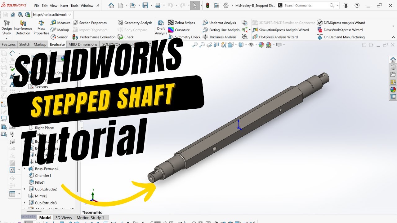 How To Make a Stepped Shaft in SolidWorks | Beginner CAD Tutorial