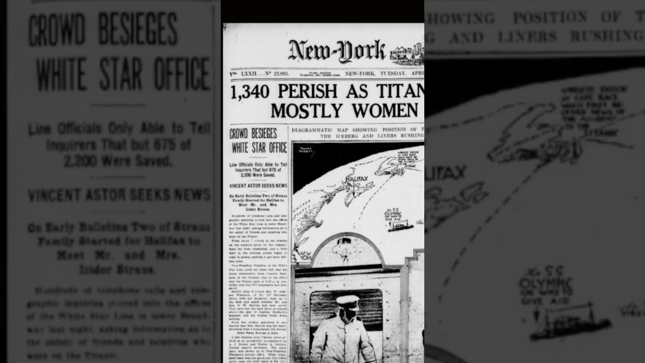 Titanic sinking news paper April 16th 1912