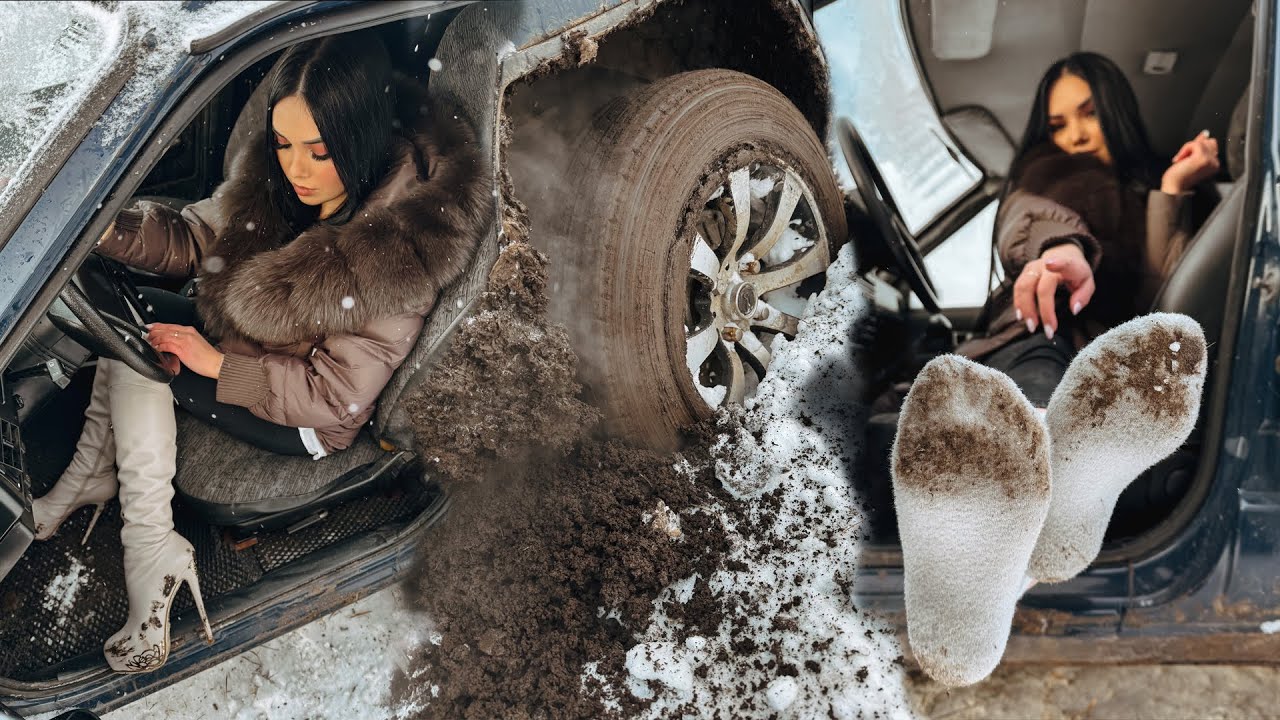CAR STUCK || Snow Cold and Mud - I am stuck - Dirty socks