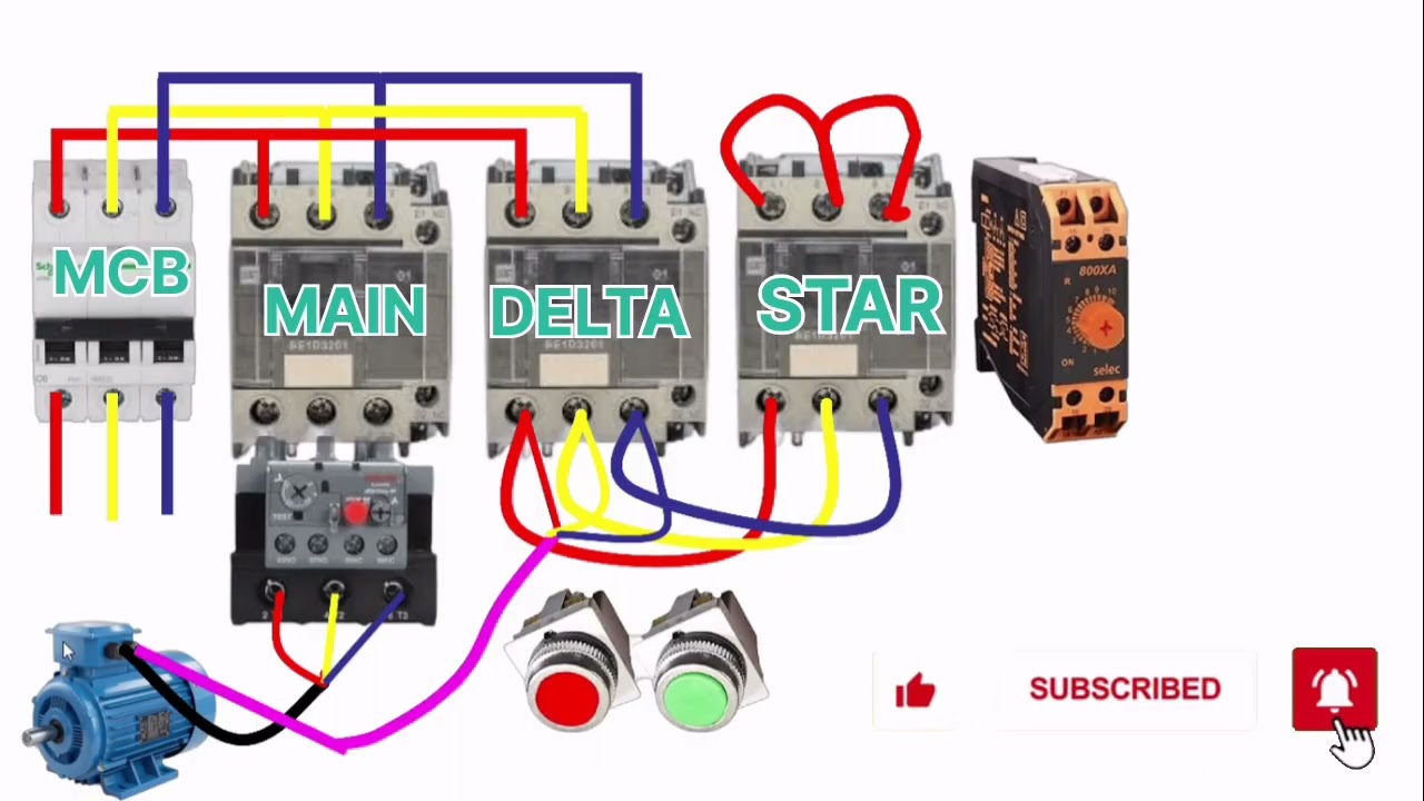 Simpal Star Delta||Aasan Star Delta||Star delta Control circuit drawing in hindi