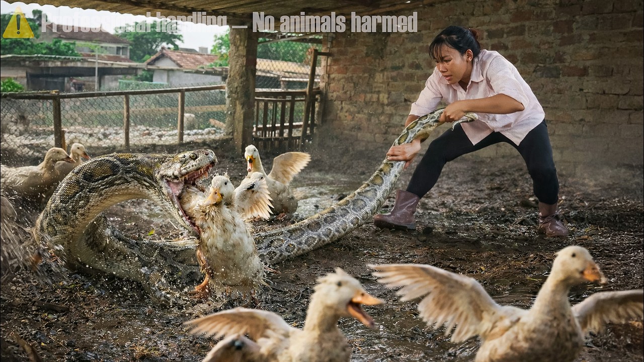 72 Hours Protecting the Duck Farm – Huge Python Crawls Into the Pen!