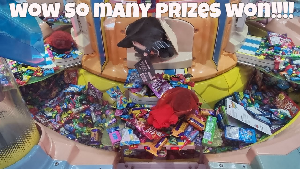 Most INSANE Arcade Claw Machine Wins!!! Candy Pusher Jackpot WON SO MANY PRIZES!!