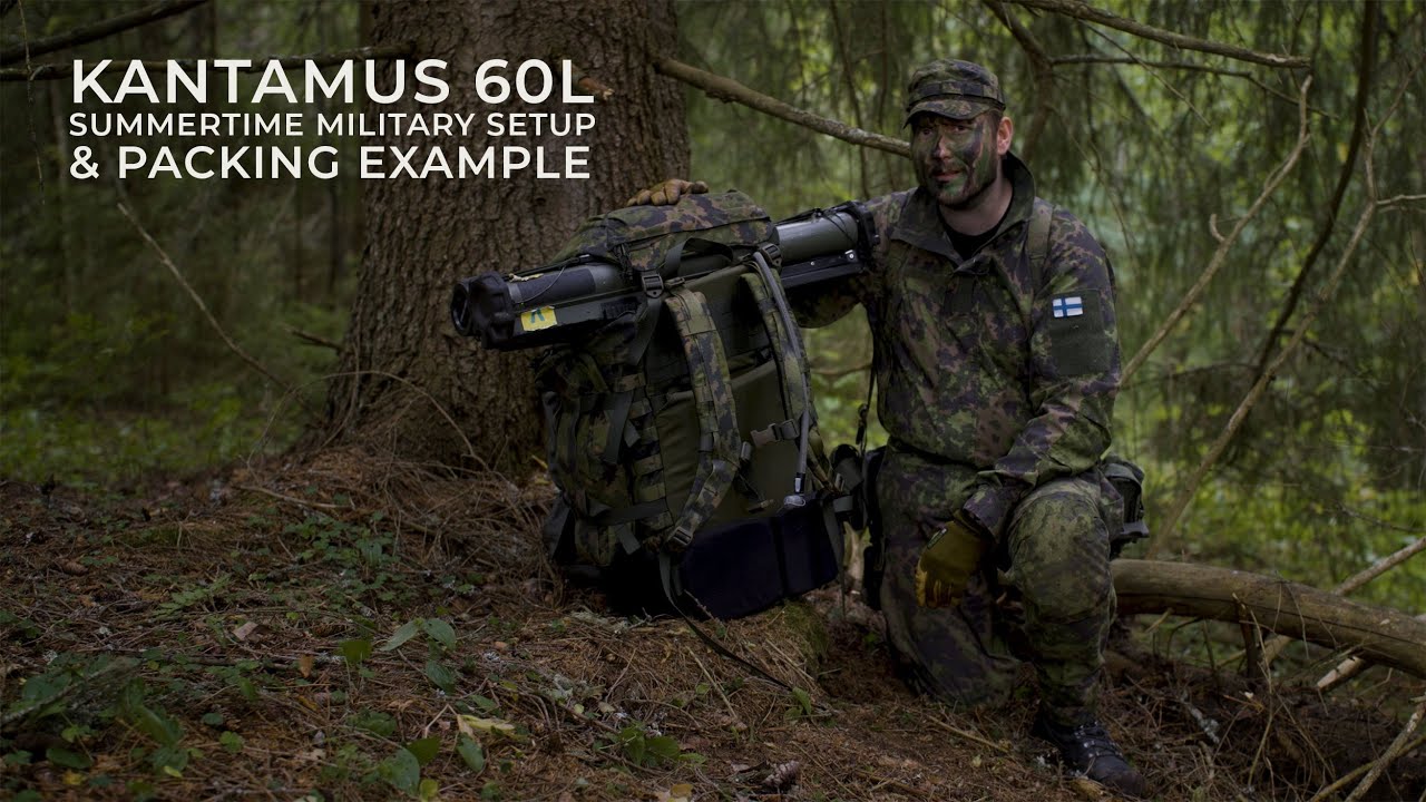 Kantamus 60L — пример летней армейской комплектации и упаковки