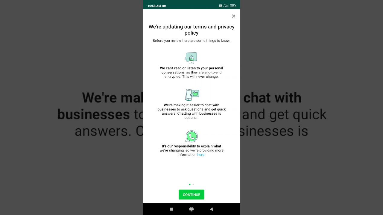 Whatsapp again updating his privacy policy