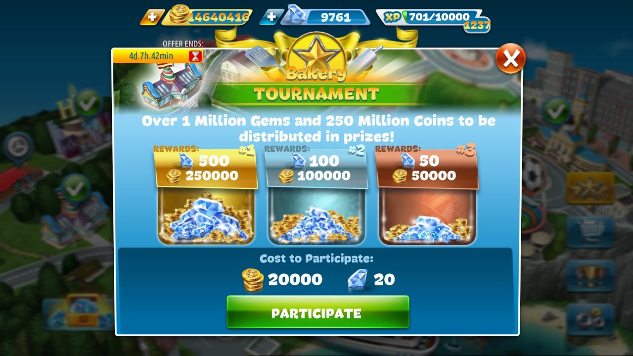 Cooking Fever Bakery TOURNAMENT 20190203