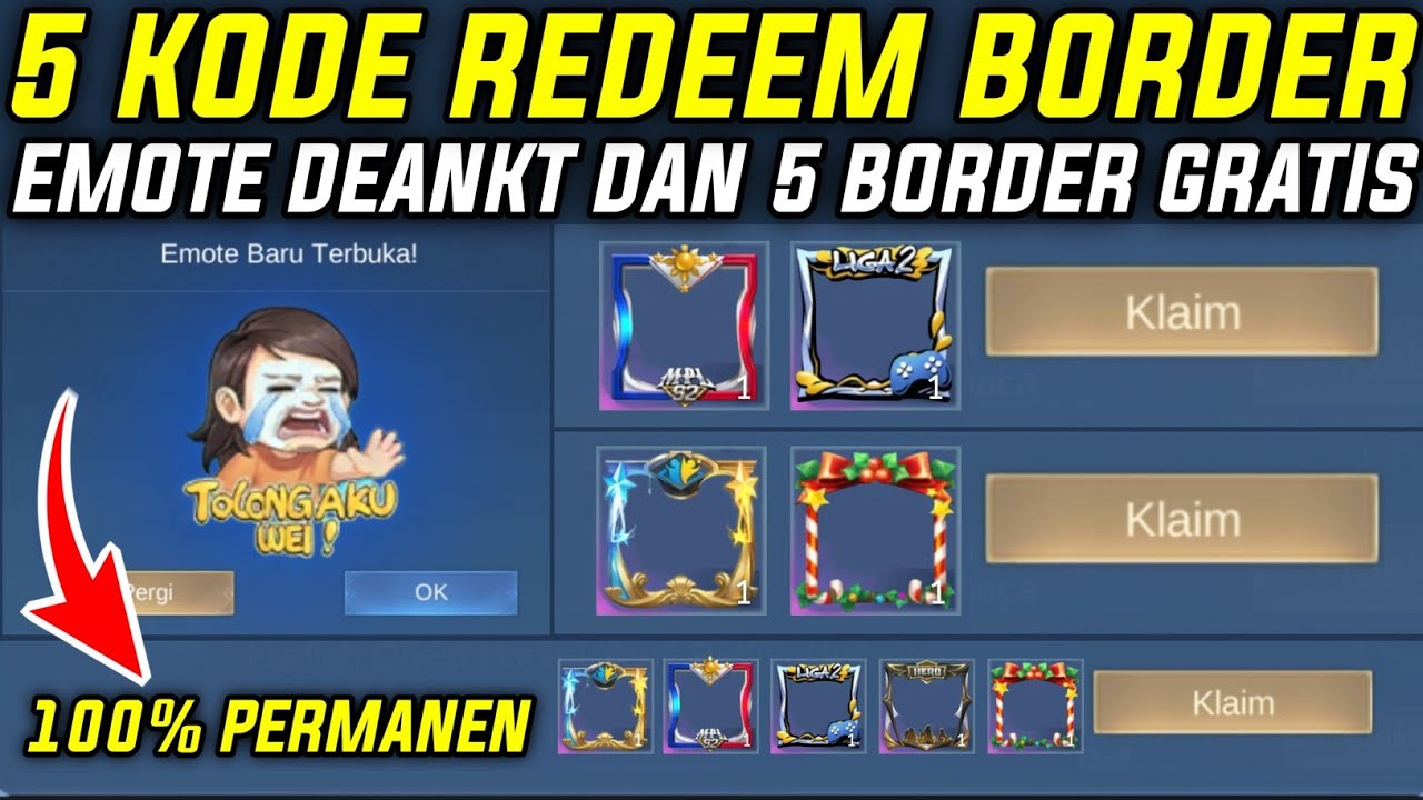 5 KODE REDEEM BORDER AVATAR DAN EMOTE DEANKT GRATIS - CARA DAPETIN BORDER AVATAR LIMITED MLBB GRATIS