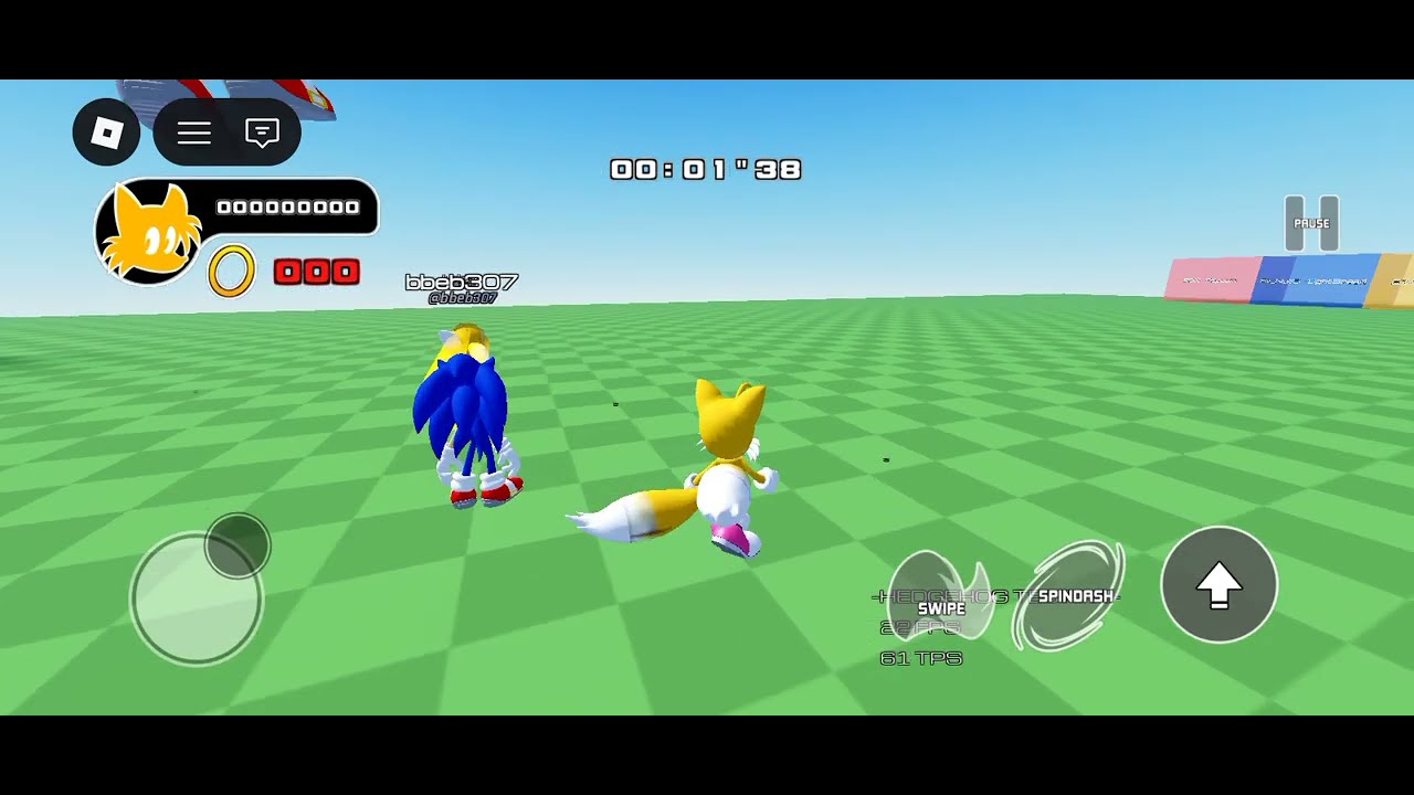 I played hedgehog testing as tails 🦊 Roblox