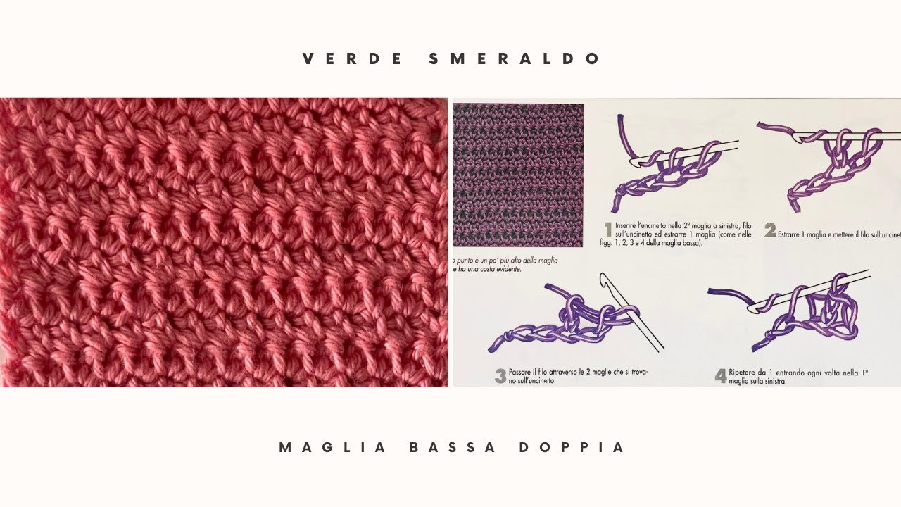 TUTORIAL MAGLIA BASSA DOPPIA🌸 || Come fare la maglia bassa doppia