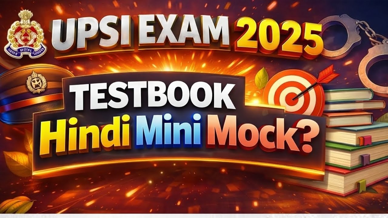 UP SI Hindi Practice Set 2026 | Most Expected Questions | SI Exam तैयारी 💪