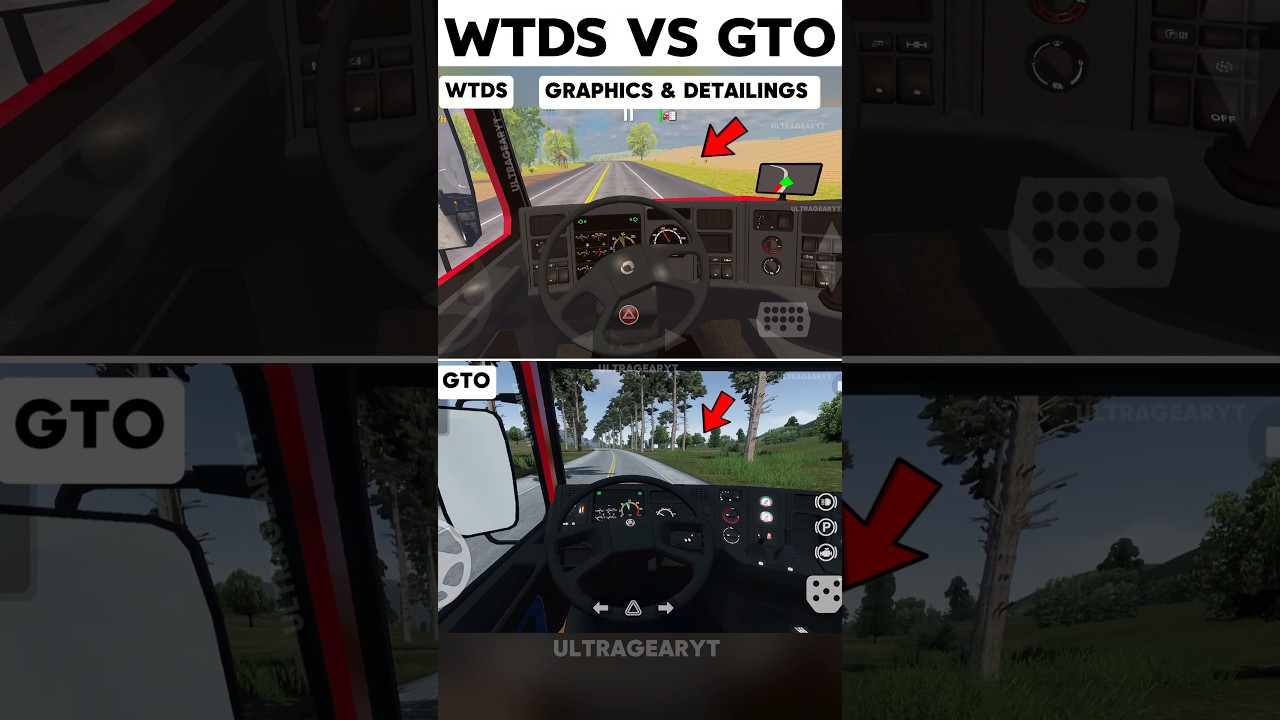 global truck online vs World truck driving simulator graphics & detailings comparison 📈🧐