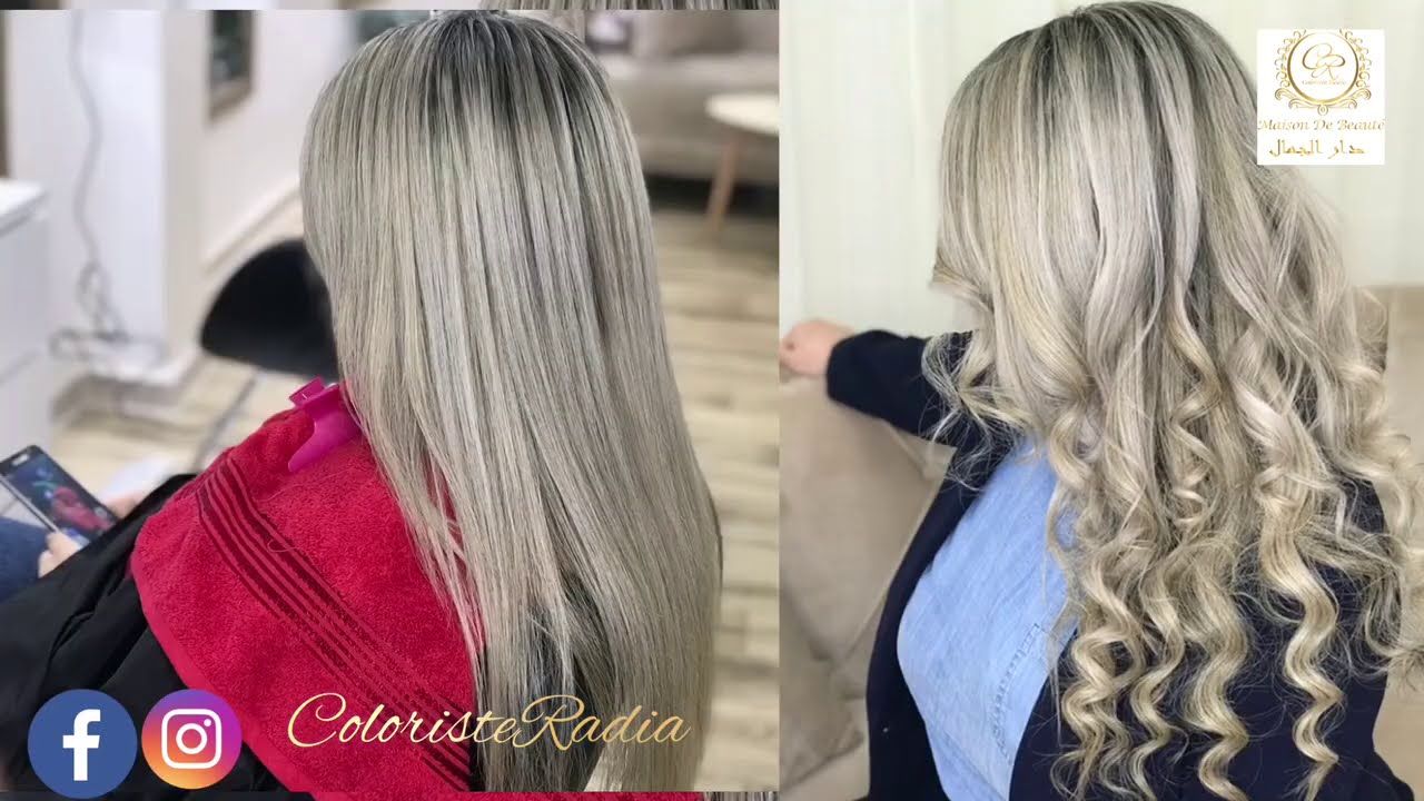 الاشقر البلاتيني البيج فوق ماش قدم !Mèches  technique filler  blond BEIGE cendré